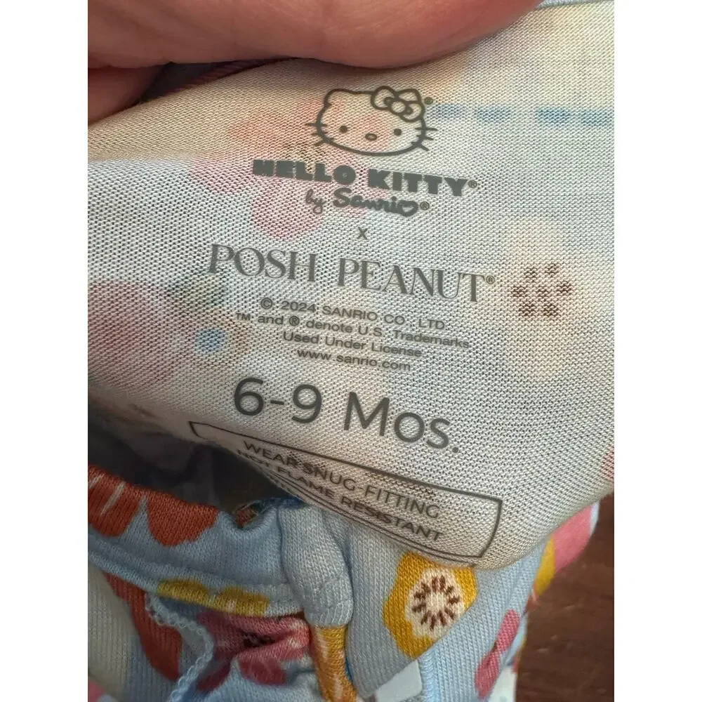 Posh Peanut Hello Kitty Summer Ruffle Footie bamboo Size 6-9 Months NWT
